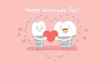 In love with teeth - a card on valentines day