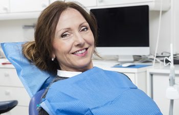 A patient in a dental chair