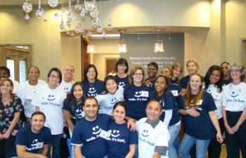 “Free Dental Day” team in the clinic waiting room