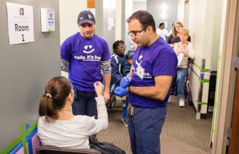 Dr. Michael Mansouri during “Free Dental Day”