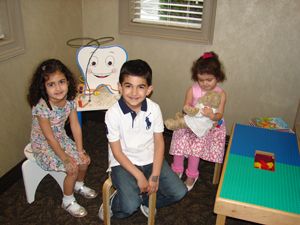 Children in the dentist's waiting room